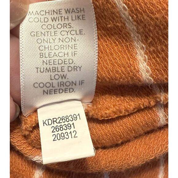 J Jill French Terry Tank Dress XL Orange Striped V-Neck Lounge Casual Vacation - Picture 8 of 12